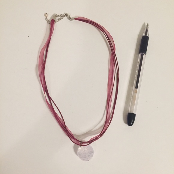 Ribbon and Stone Modern Necklace - Picture 4 of 6